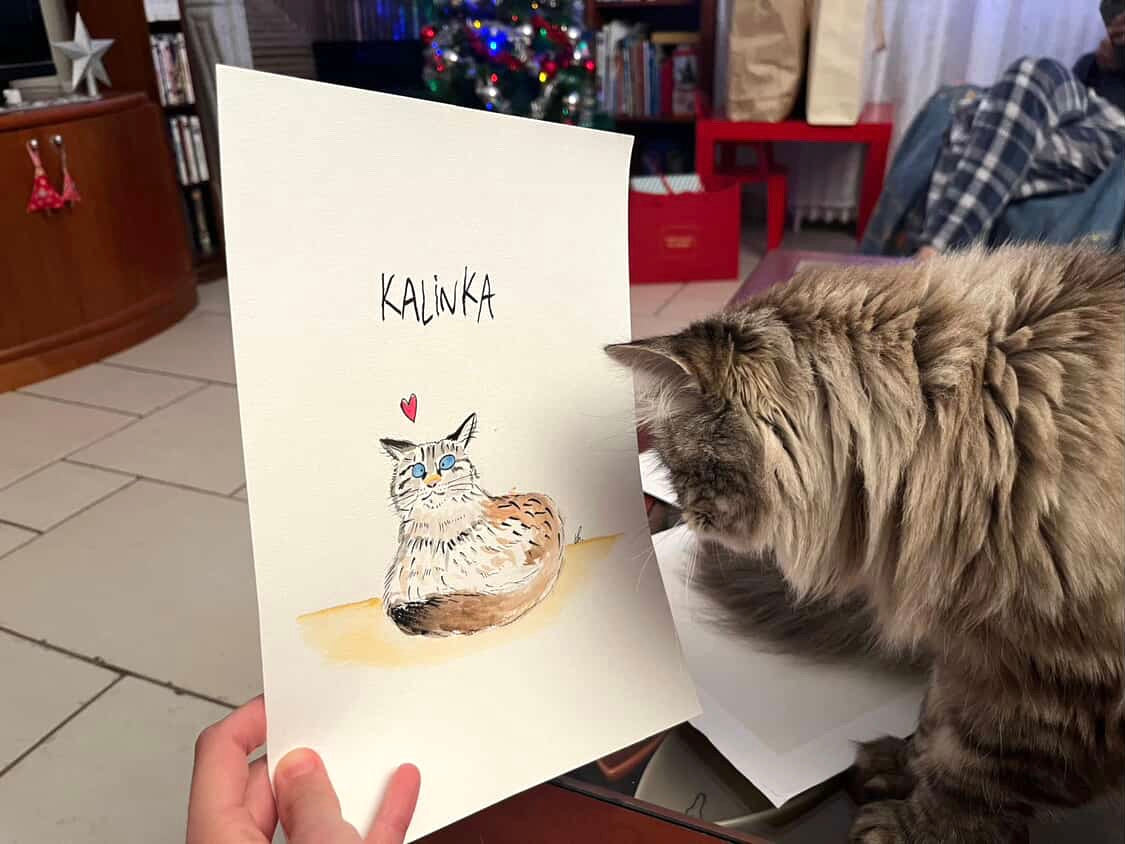 Portrait d'animal sur mesure à l'aquarelle