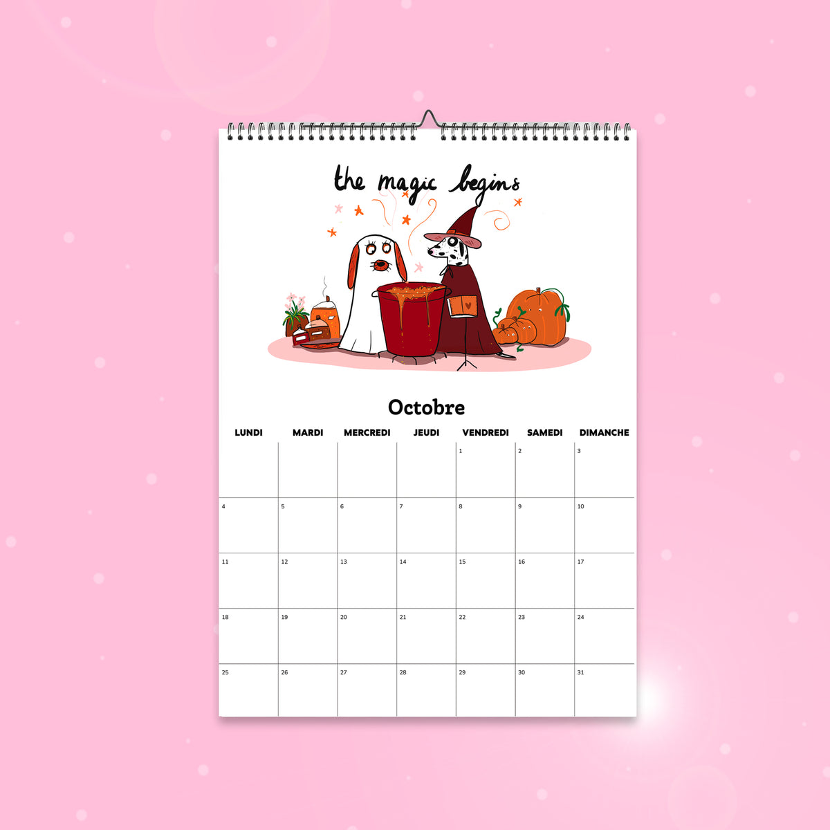 Calendrier 2027 illustré 100% chiens